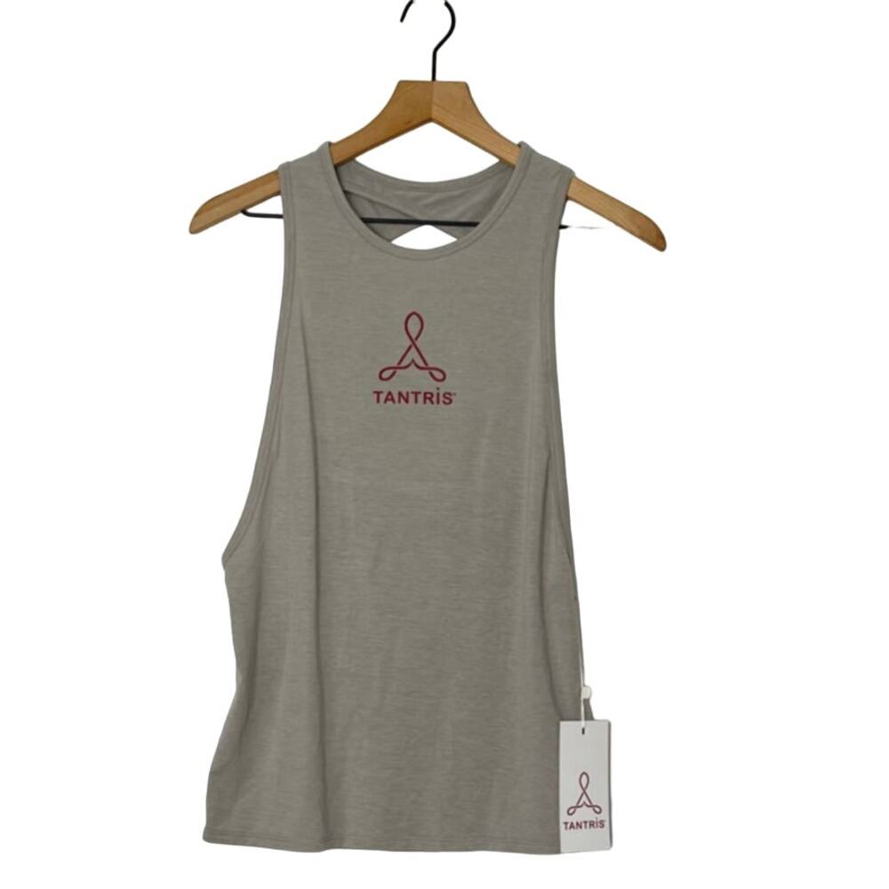 NEW Tantris Gray‎ Athletic Yoga Open Back Loose Tank Top Women's Size XS